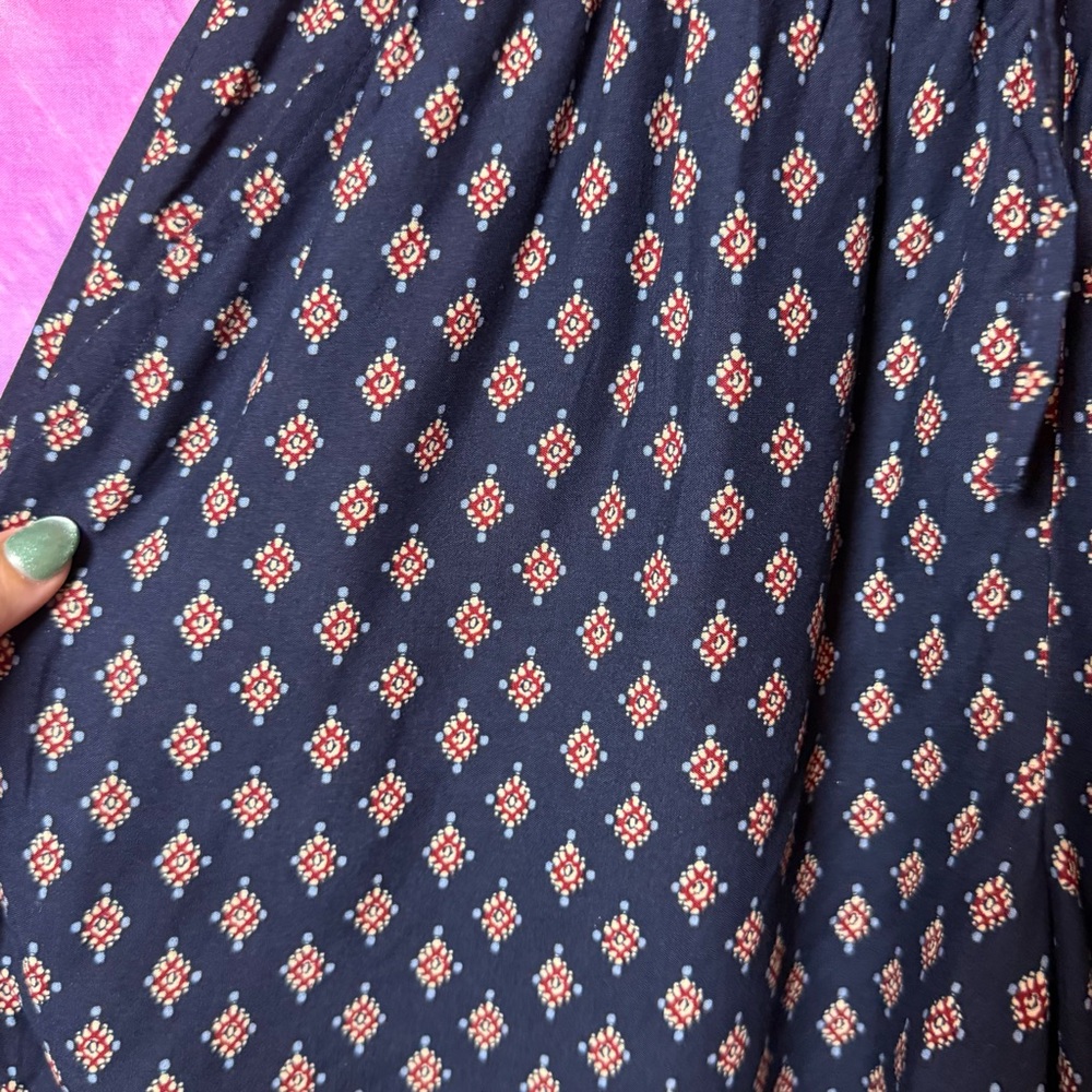 Boho Navy Patterned Shorts With Drawstring - image 3